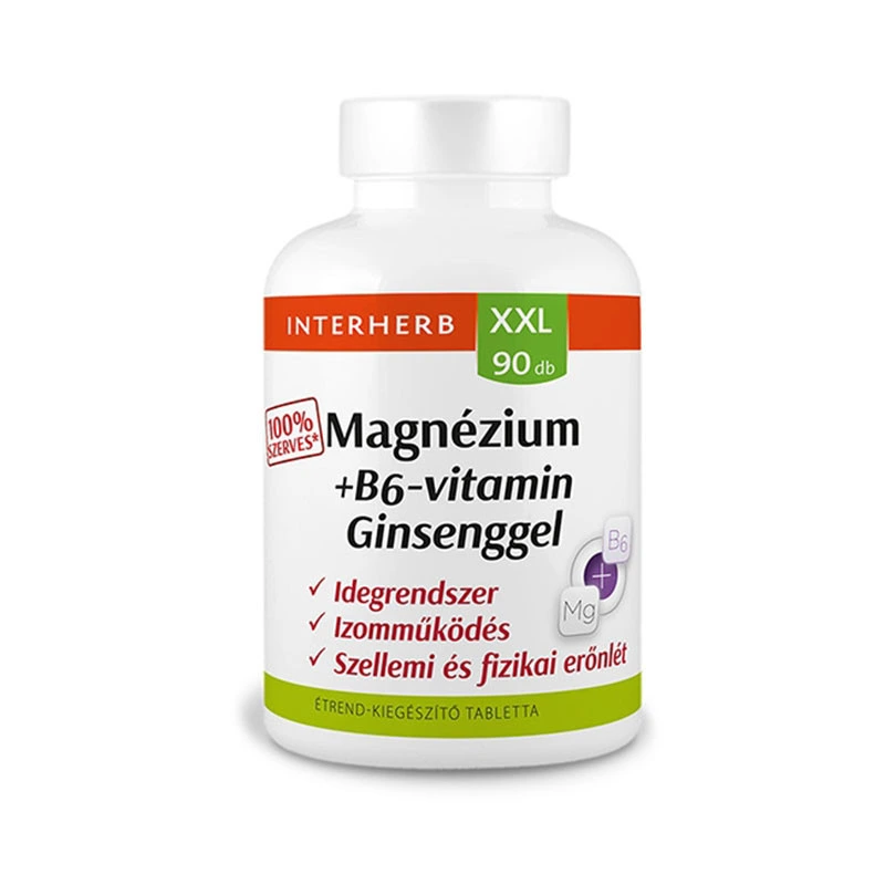Interherb XXL Magnézium 100% Szerves +B6 +Ginseng tabletta