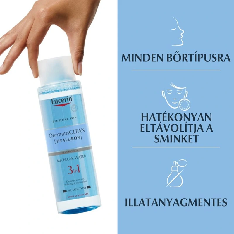 Eucerin DermatoCLEAN HYALURON 3 az 1-ben Micellás arclemosó