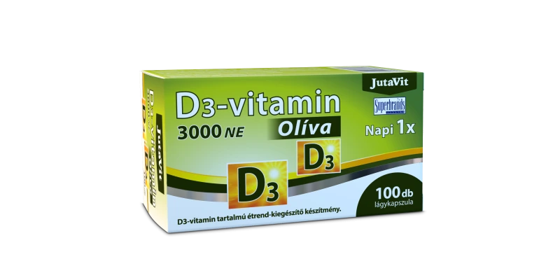 JutaVit D3-vitamin 3000NE (75µg) Olíva lágykapszula