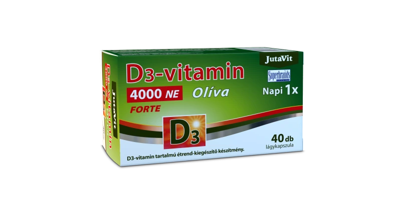 JutaVit D3-vitamin 4000NE (100µg) Olíva Forte lágykapszula