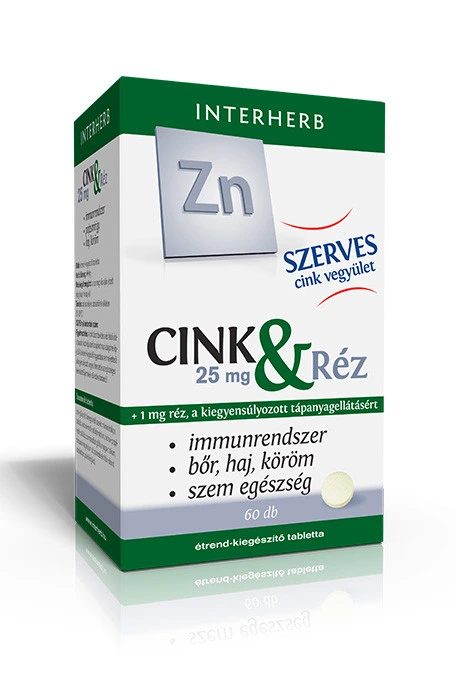 Interherb Szerves Cink 25 mg & Réz tabletta