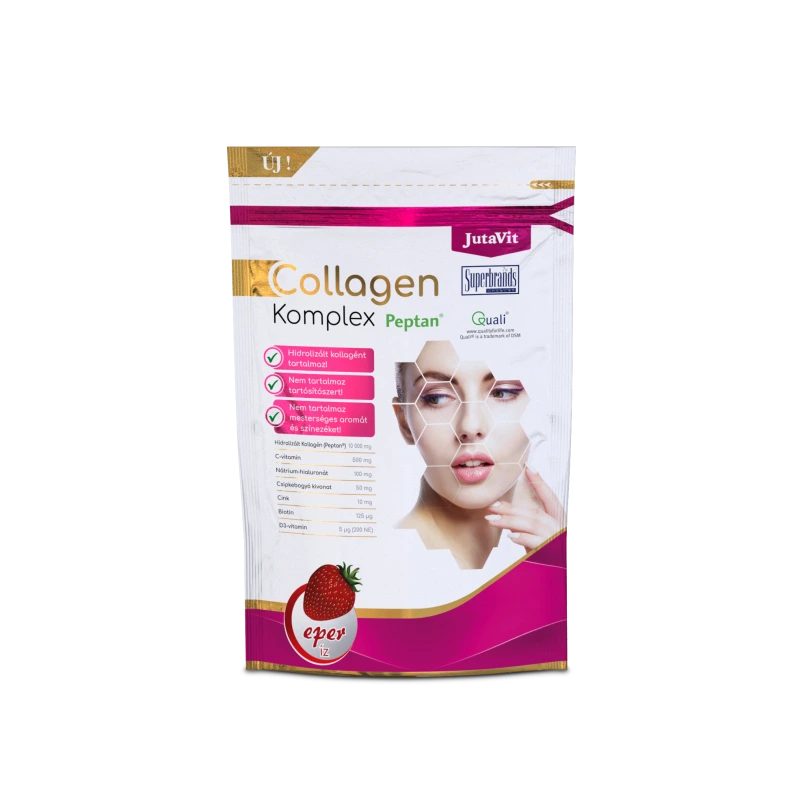 JutaVit Collagen + Hialuron Komplex italpor – Eper ízben
