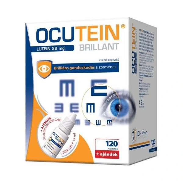 Ocutein Brillant kapszula+Ocutein Sensitive Care szemcsepp - 120x+15ml