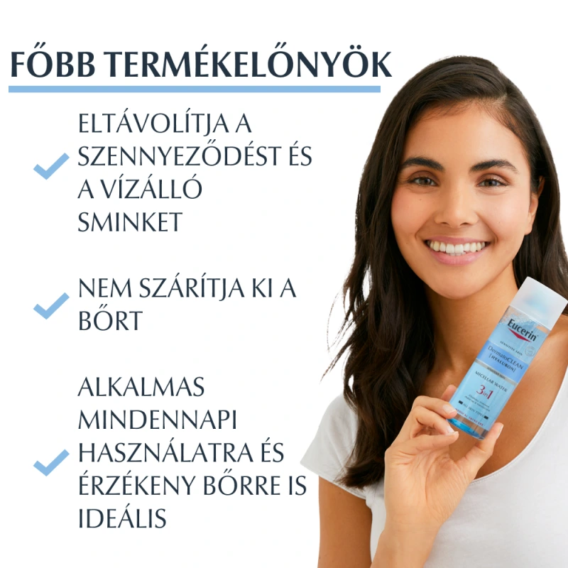 Eucerin DermatoCLEAN HYALURON 3 az 1-ben Micellás arclemosó