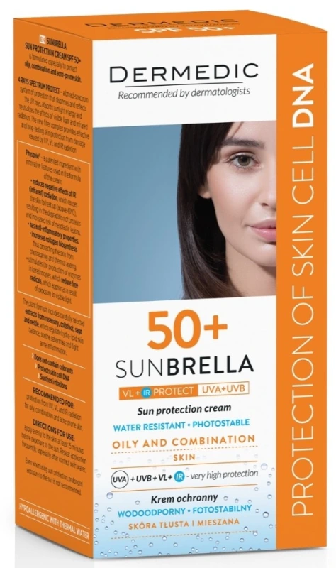 Dermedic Sunbrella fényvédő arckrém SPF50+ zsíros/kombinált bőrre
