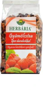 Herbária gyümölcstea eper darabokkal