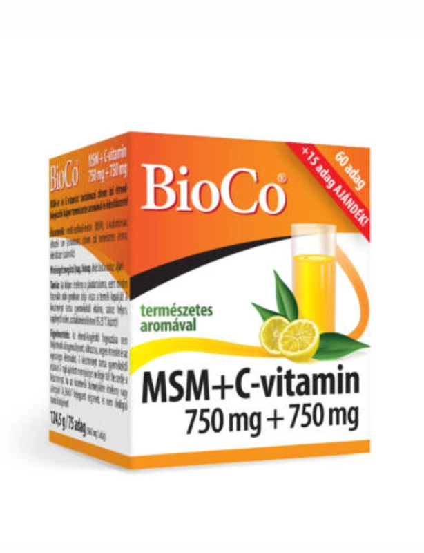 BioCo MSM + C vitamin 750mg + 750mg italpor - 75adag
