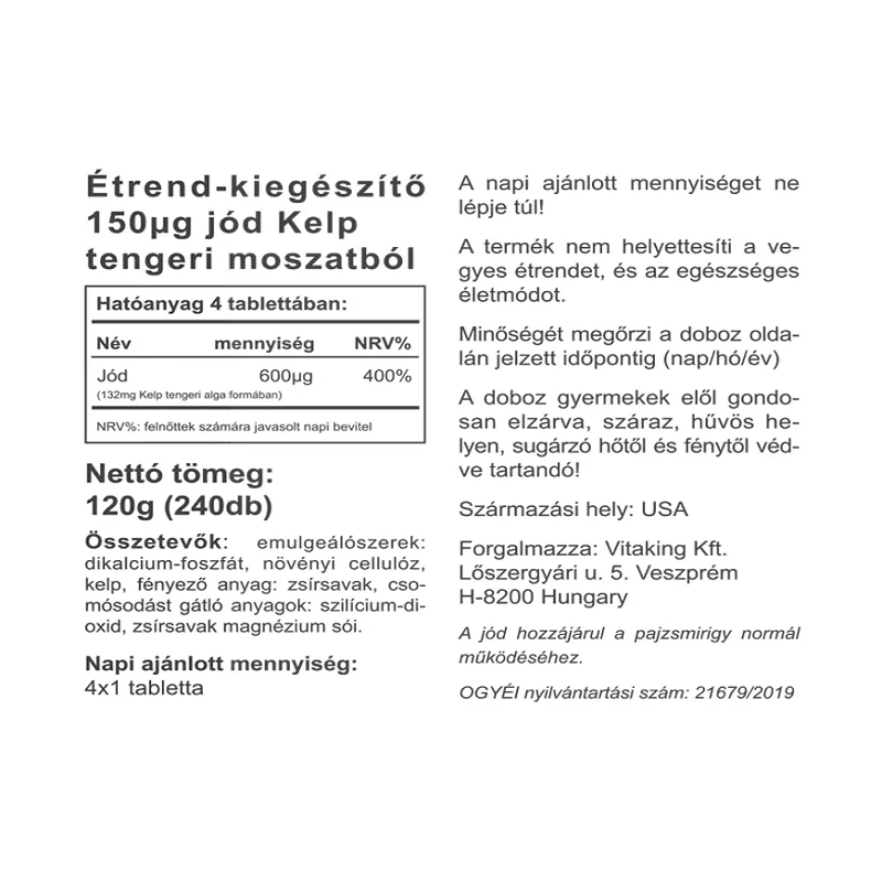 Vitaking Iodine 150mcg