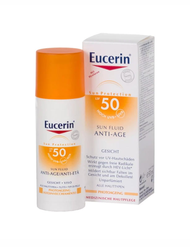 Eucerin Sun napozó arckrém FF50 Anti-Age
