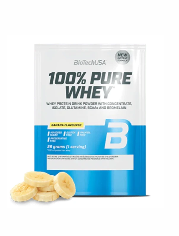 BioTechUsa 100% Pure Whey tejsavó fehérjepor banán ízű