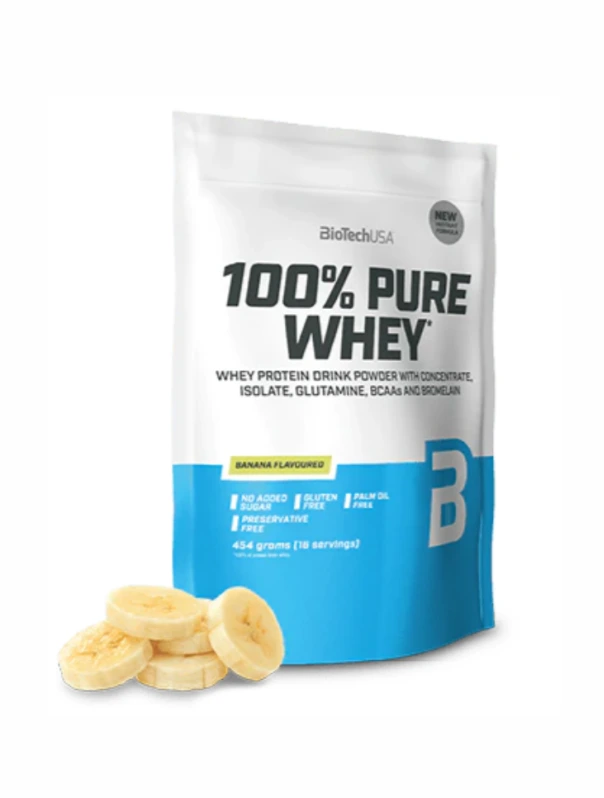 BioTechUsa 100% Pure Whey tejsavó fehérjepor banán ízű