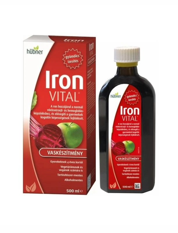 Hübner Iron Vital folyékony étrend-kiegészítő vassal és vitaminokkal