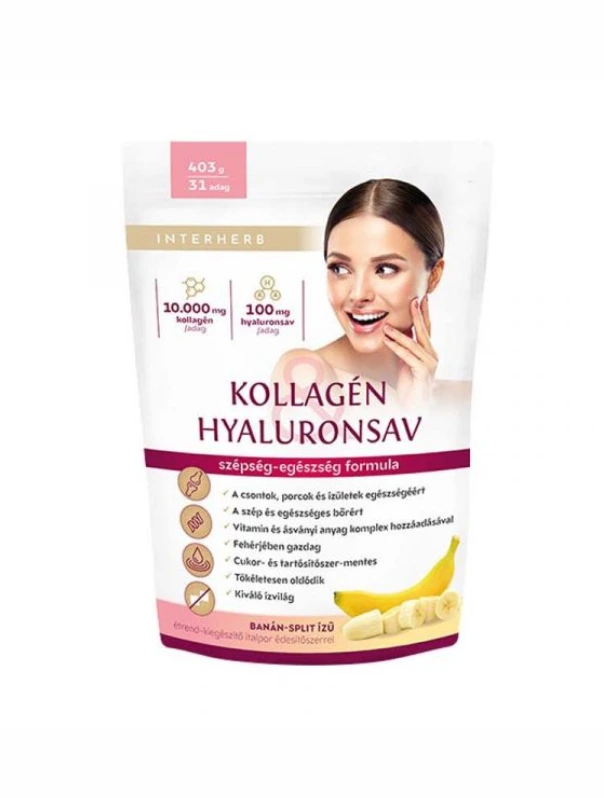Interherb Kollagén&Hyaluronsav italpor banán-split ízű