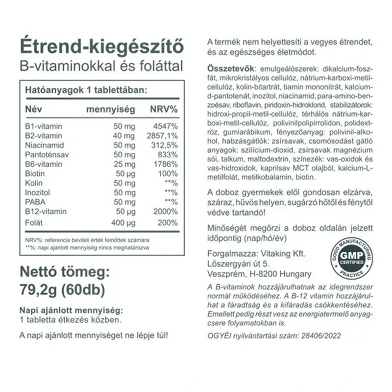 Vitaking Mega B-50 tabletta