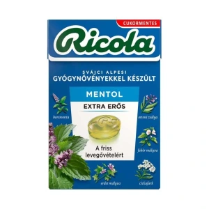 Ricola cukormentes cukorka mentol extra erős