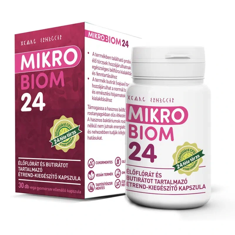 MikroBiom 24 élőflórás étrend-kiegészítő kapszula