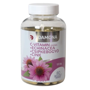 Damona C-vitamin 1000mg + Echinacea + csipkebogyó + cink tabletta