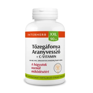 Interherb XXL Tőzegáfonya Aranyvessző C-vitamin kapszula - 90x