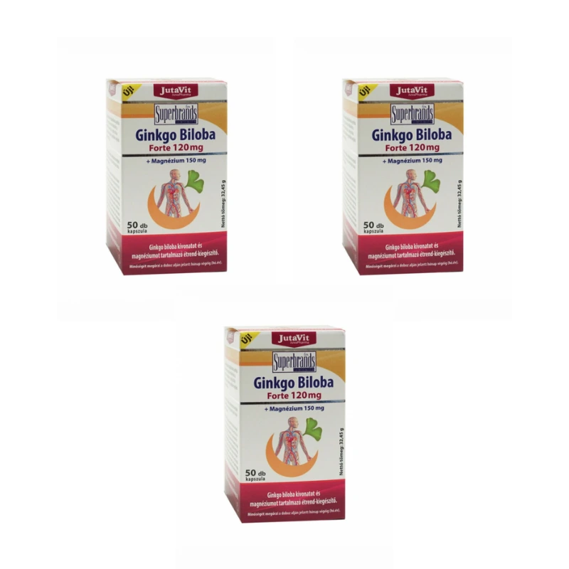JutaVit Ginkgo Biloba Forte 120 mg + Magnézium 150 mg kapszula 3 darabtól