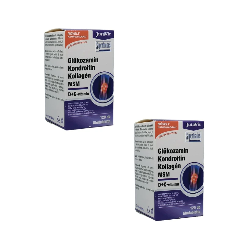 JutaVit Glükozamin Kondroitin Kollagén MSM D + C-vitamin filmtabletta 120x 2 darabtól