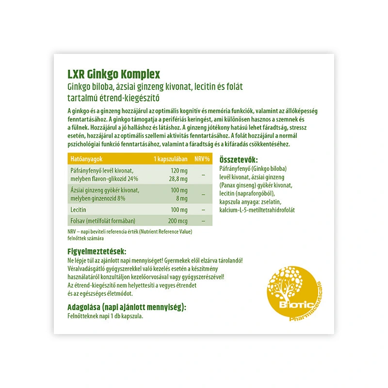 LXR Ginkgo Komplex kapszula