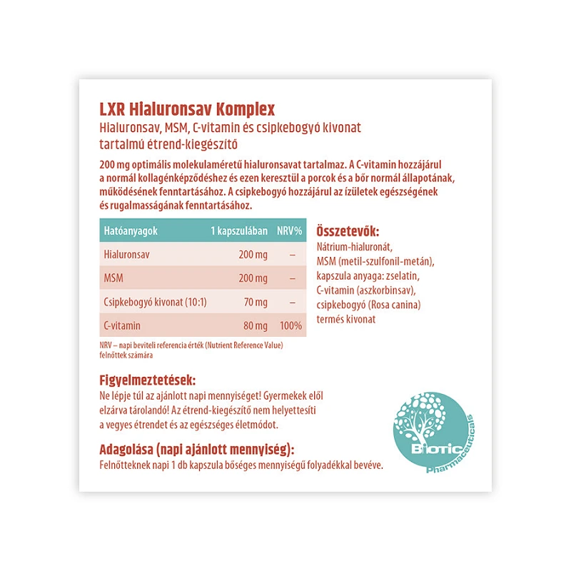 LXR Hialuronsav komplex kapszula