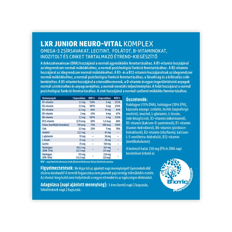 LXR Junior Neuro Vital Komplex kapszula