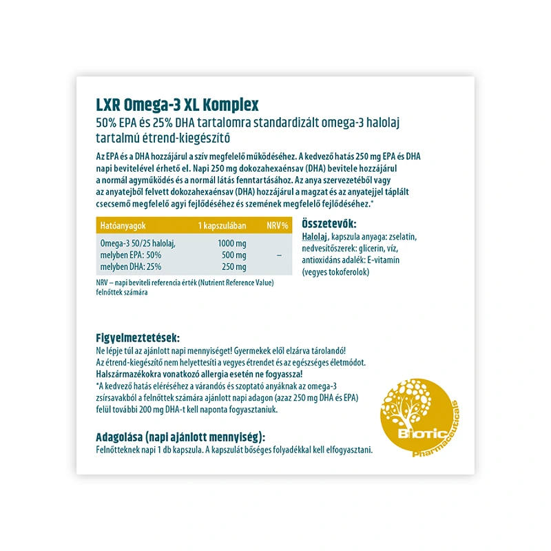 LXR Omega-3 XL Komplex lágy kapszula