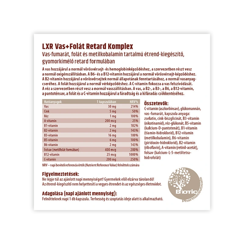LXR Vas+Folát Retard Komplex