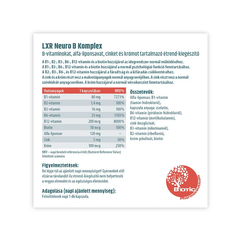 LXR Neuro B Komplex kapszula