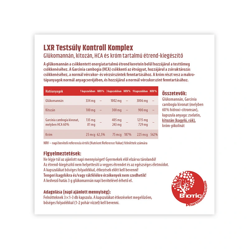 LXR Testsúly Kontroll Komplex kapszula