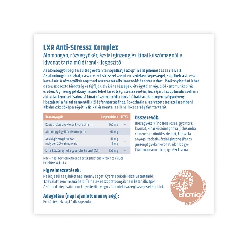 LXR Anti-Stressz Komplex kapszula