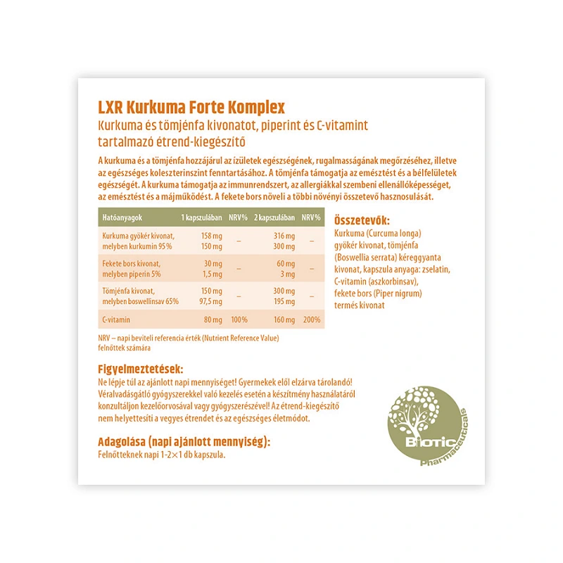 LXR Kurkuma Forte Komplex kapszula