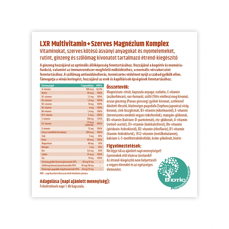 LXR Multivitamin Komplex kapszula