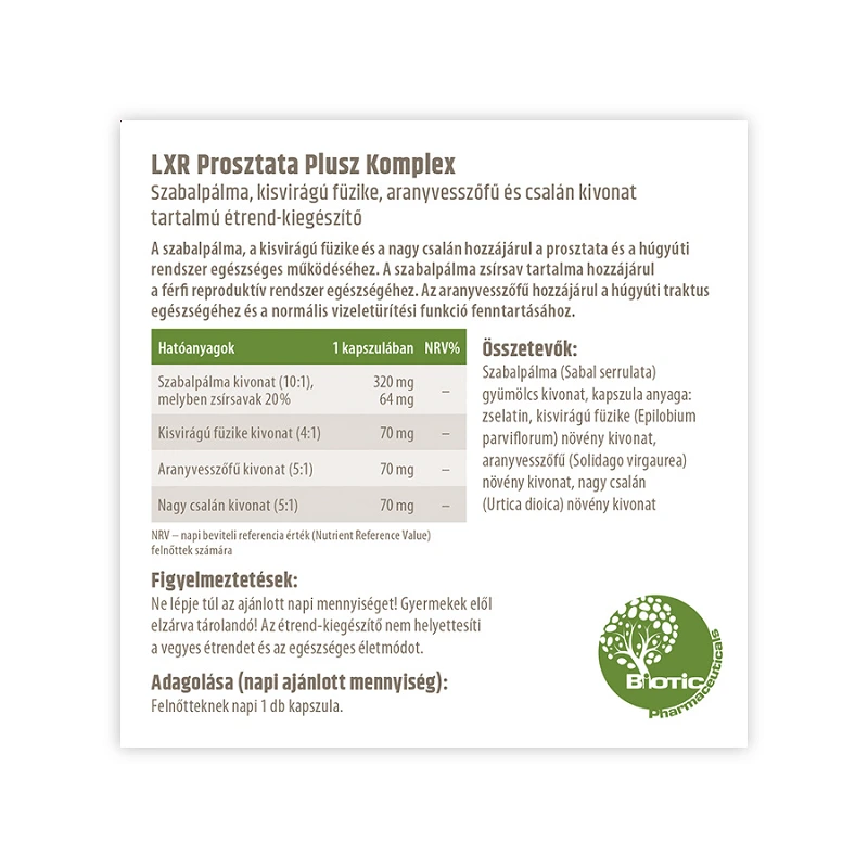 LXR Prosztata Plusz Komplex kapszula