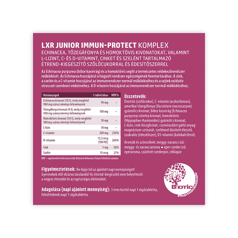 LXR Junior Immun-Protect Komplex rágótabletta