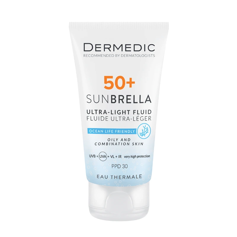 DERMEDIC Sunbrella fényvédő fluid SPF50+ zsíros/kombinált bőrre