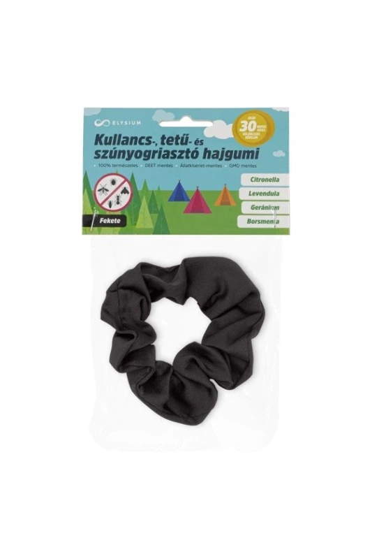 Elysium kullancs/tetű/szúnyog hajgumi fekete szatén