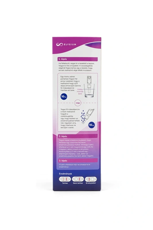 Elysium gyors kimutatású vizeletsugaras terhességi teszt - hCG 20 mIU/ml