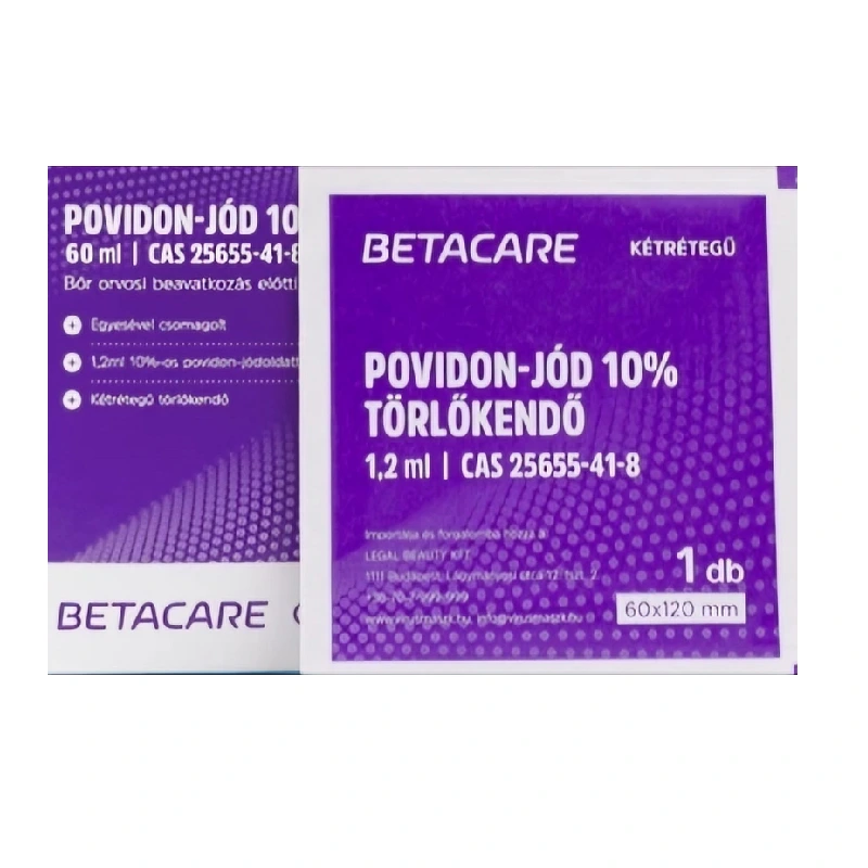 BETACARE povidon-jód 10% törlőkendő 60x120 mm