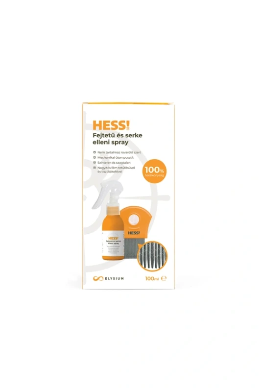 HESS! Fejtetű és serke elleni spray (fém tetűfésűvel és tisztítókefével)