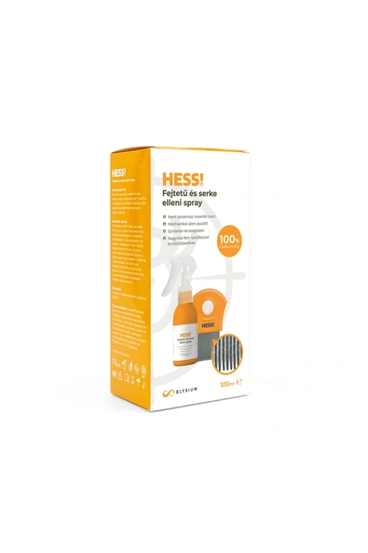 HESS! Fejtetű és serke elleni spray (fém tetűfésűvel és tisztítókefével)