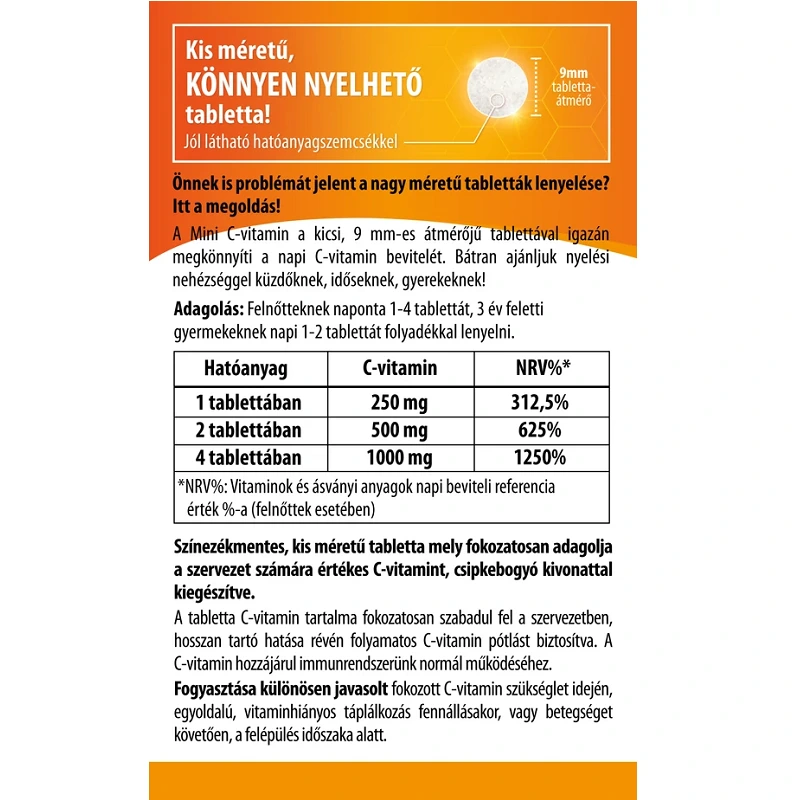 BioCo Mini C-vitamin retard tabletta csipkebogyós