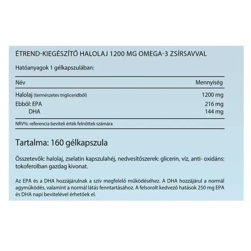 Vitaking Omega-3 halolaj 1200 mg gélkapszula