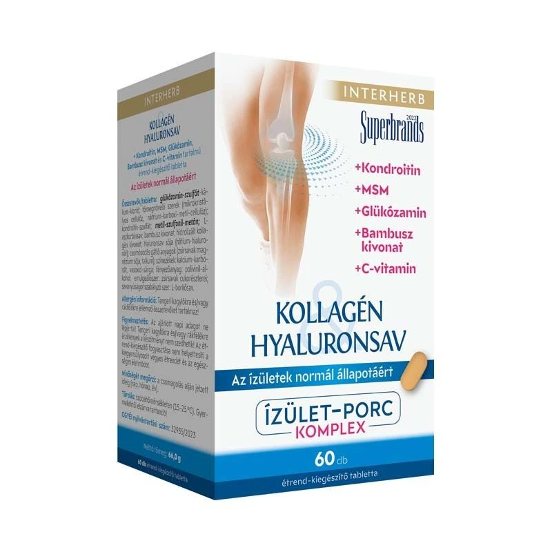 Interherb Kollagén&Hyaluronsav porcépítő tabletta