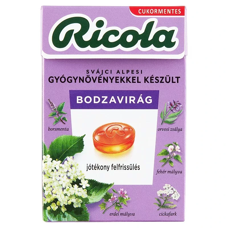 Ricola Gyógynövényes cukorka Bodza