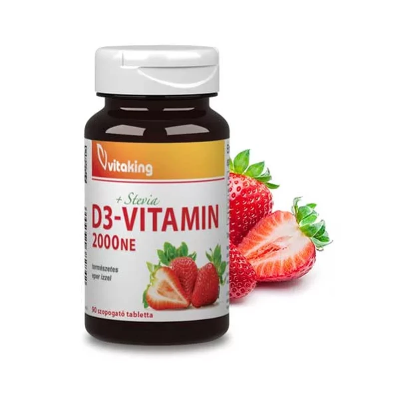 Vitaking D3 vitamin 2000NE szopogató tabletta eper