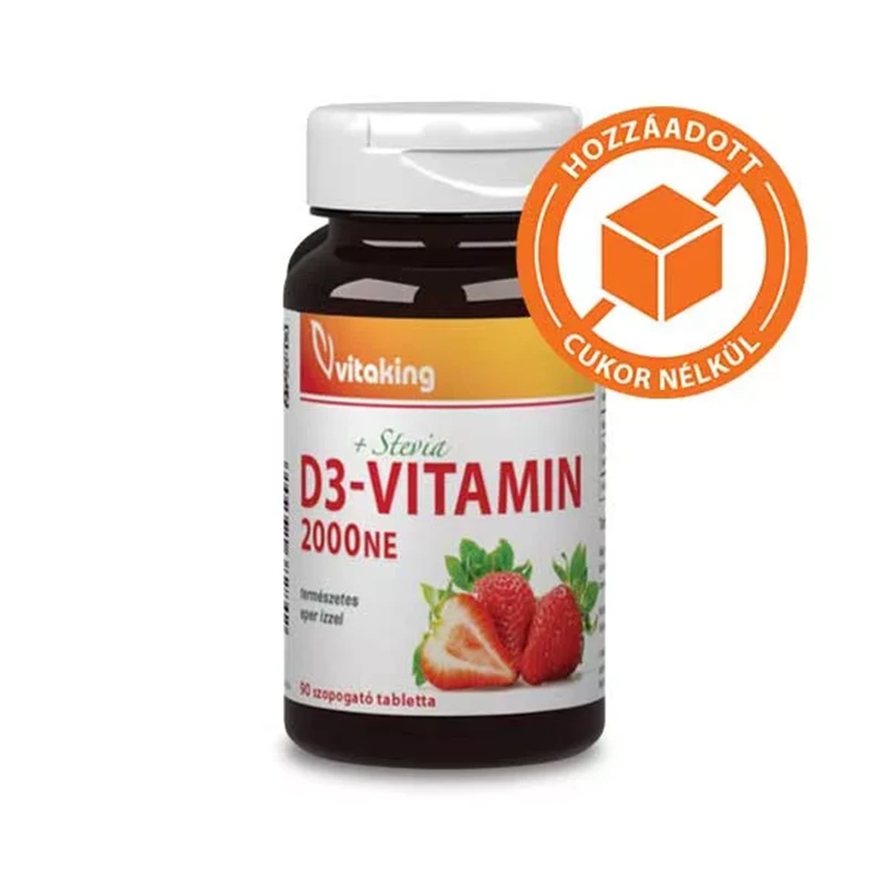 Vitaking D3 vitamin 2000NE szopogató tabletta eper