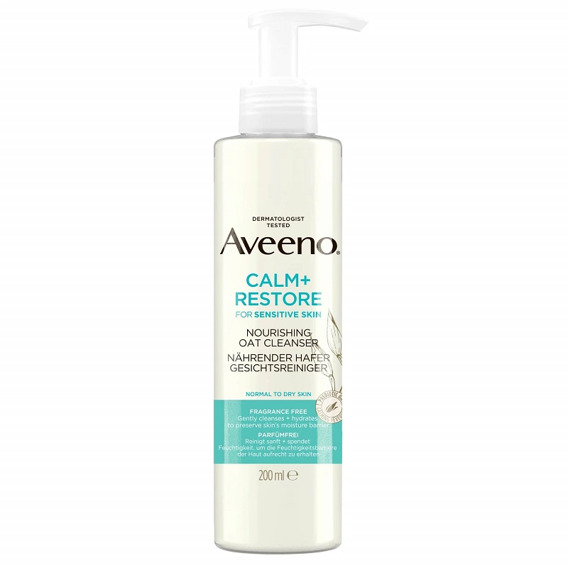 Aveeno Calm+ Restore arctisztító tápláló zabbal