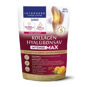 Interherb Kollagén&Hyaluronsav Porcépítő italpor INTENSE-MAX Narancs-koktél ízű 332g